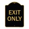 Signmission Designer Series Parking Lot Exit Only, Black & Gold Aluminum Sign, 24" L, 18" H, BG-1824-23423 A-DES-BG-1824-23423 - alternate 1